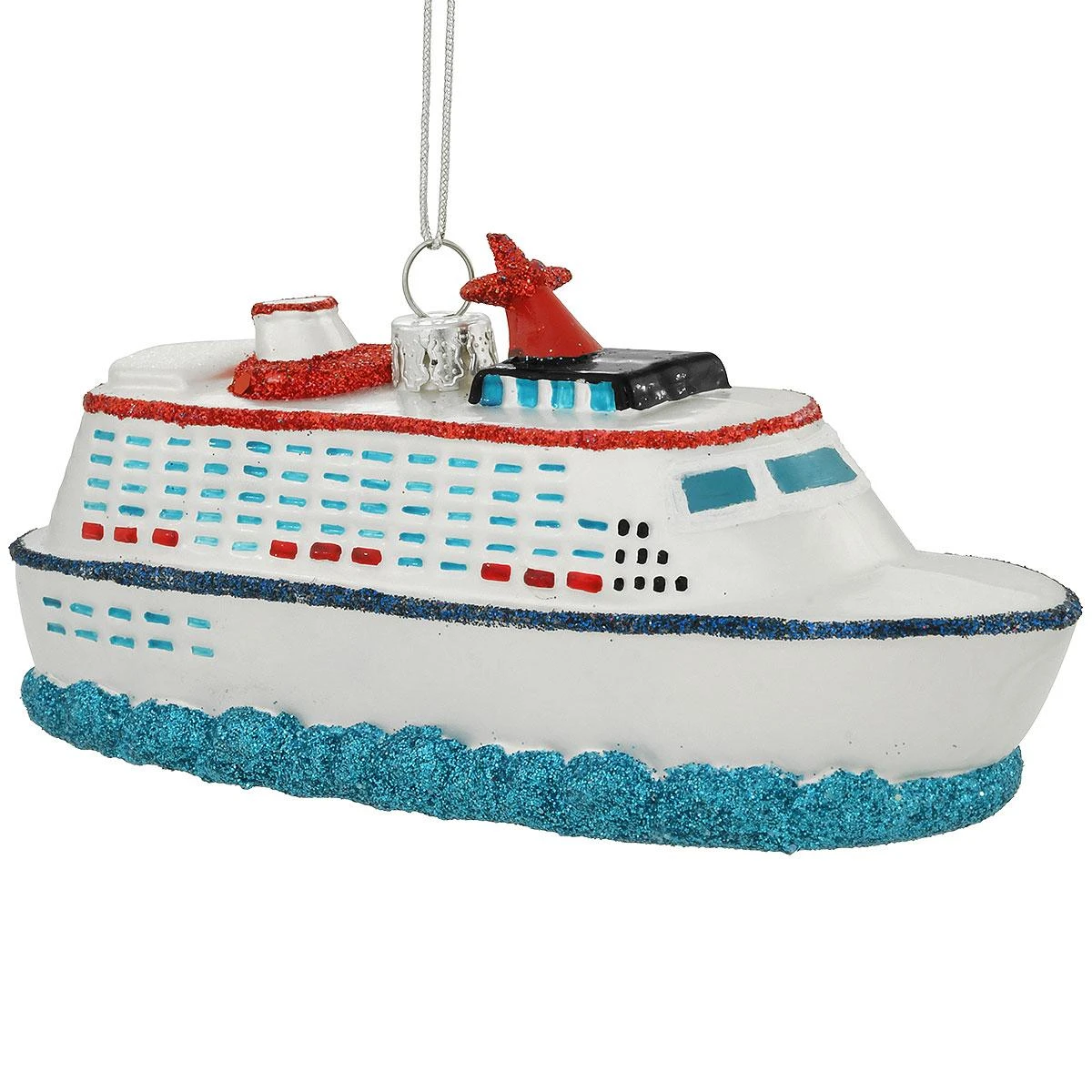 Personalized Cruise Ship With Waves Glass Ornament 5 Personalized Cruise Ship With Waves Glass Ornament - Image 3