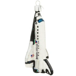 Space Shuttle Glass Ornament