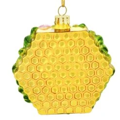 Bee Honeycomb With Clover Glass Ornament -Holiday Decoration Store 1215766 web 2