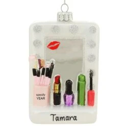 Personalized Makeup With Mirror Glass Ornament
