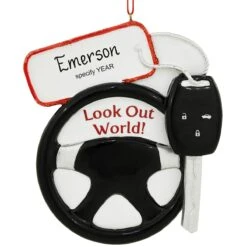 Personalized Keys And Steering Wheel Resin Ornament