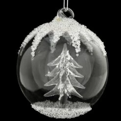 Clear Glass Ball With Tree Inside Ornament