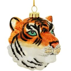 Tiger’s Head Glass Ornament