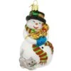 Snowman With Pets Glass Ornament -Holiday Decoration Store 1216595 web 1.default