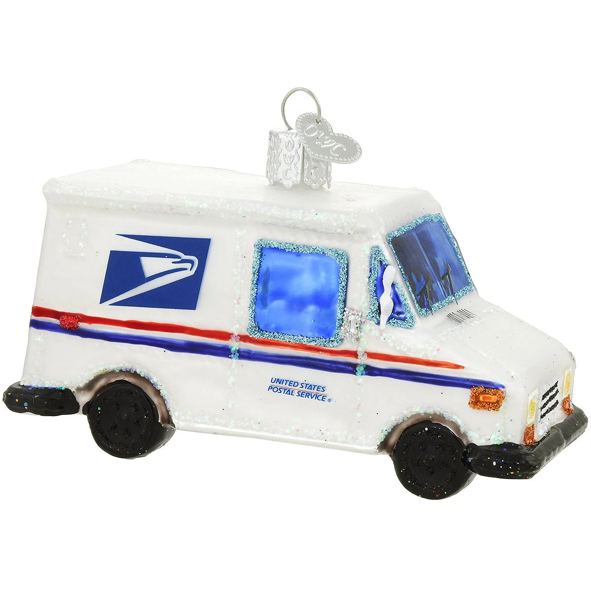 USPS Mail Truck Glass Ornament 3 USPS Mail Truck Glass Ornament
