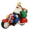 Biker Santa Glass Ornament