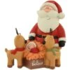 Santa With Baby Jesus And Reindeer Figure