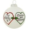 Our Family Is Blended And Blessed Heart Gifts Glass Ornament