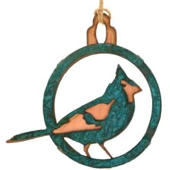 Patina Cardinal Metal Ornament