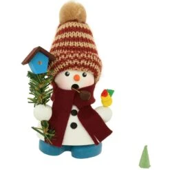 Snowman With Birdhouse Incense Smoker