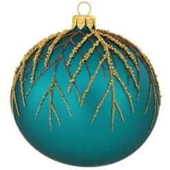 Feather Design 3.75 Inch Glass Ornament