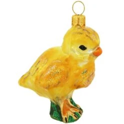 Small Yellow Chick Glass Ornament