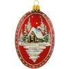 Oval Red Medallion With Cabin 4 Inch Glass Ornament -Holiday Decoration Store 1219110 web 1.default