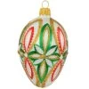 Egg White Matte With Red/Green Glitter Designs 3.75 Inch Glass Ornament -Holiday Decoration Store 1219113 web 1.default