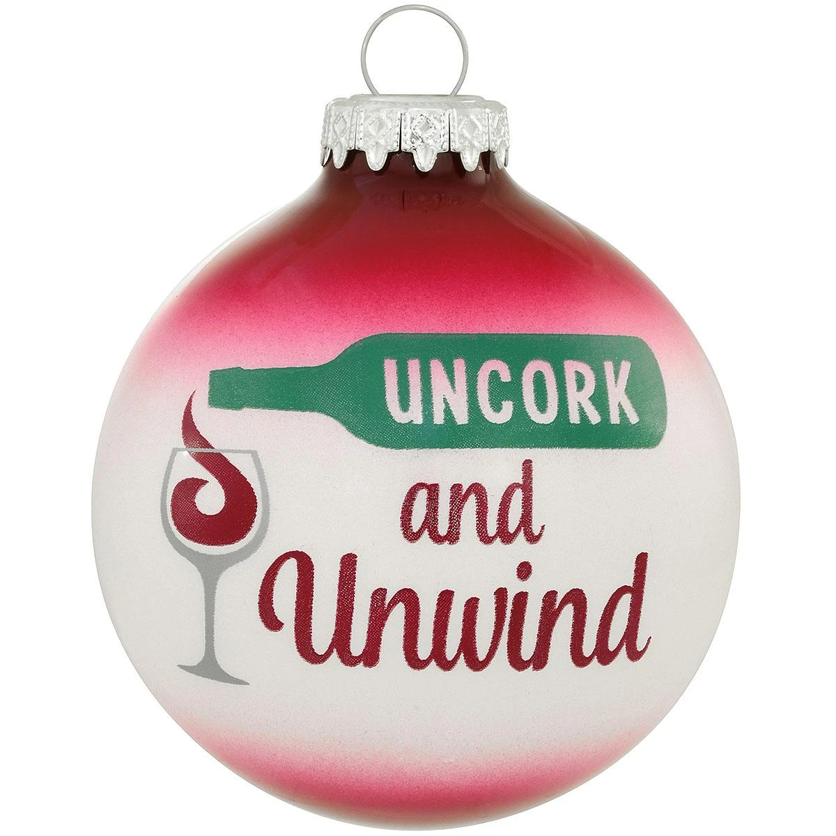 Uncork Unwind Red Wine Glass Ornament 3 Uncork Unwind Red Wine Glass Ornament