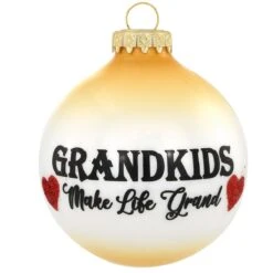 Grandkids Make Life Grand Glass Ornament