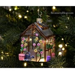 Greenhouse Glass Ornament -Holiday Decoration Store 1219432 web 2