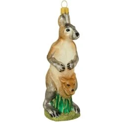 Kangaroo With Joey Glass Ornament