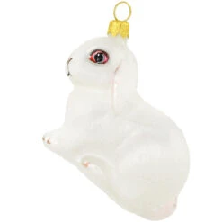 Bunny White Glass Ornament