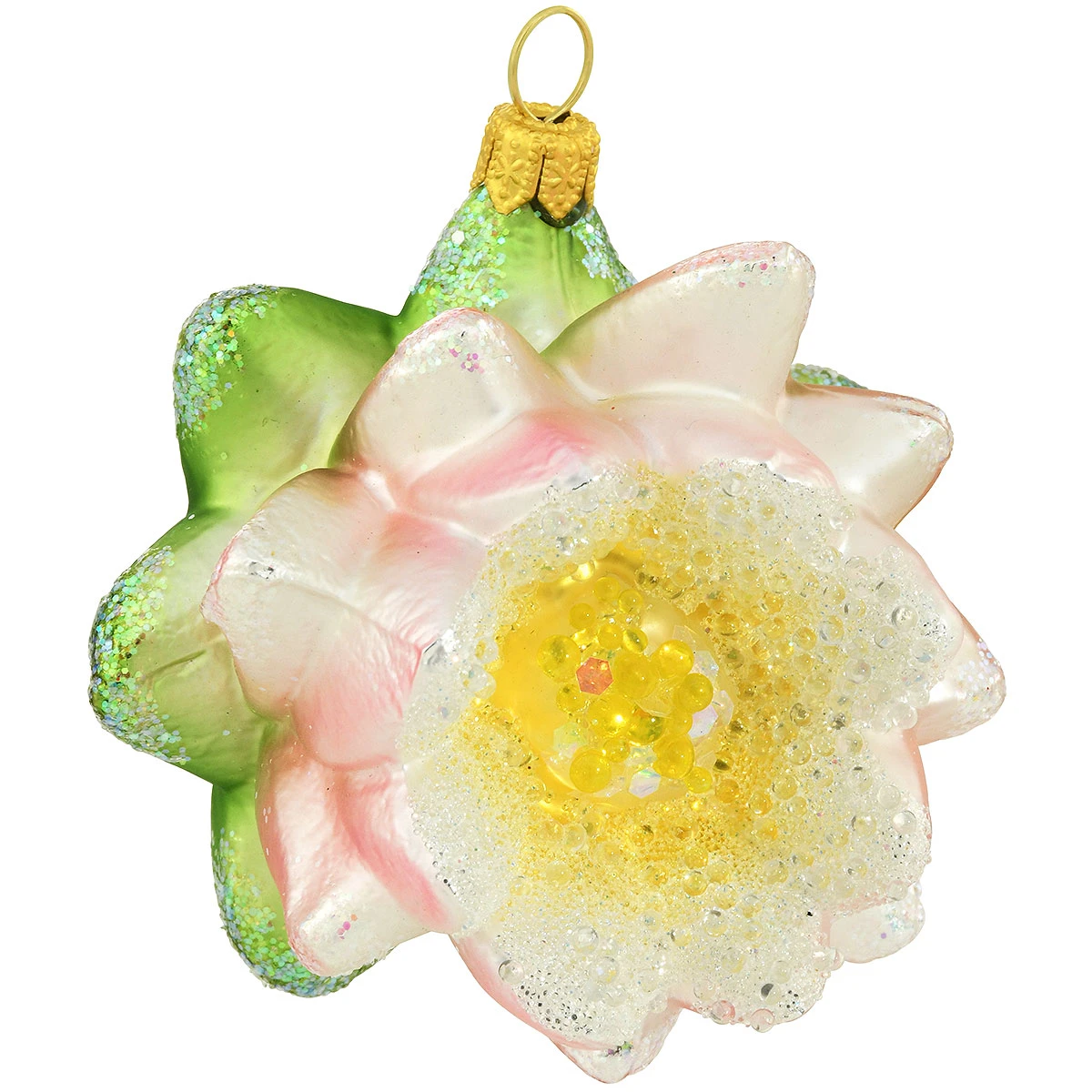 Water Lily Lotus Glass Ornament 3 Water Lily Lotus Glass Ornament