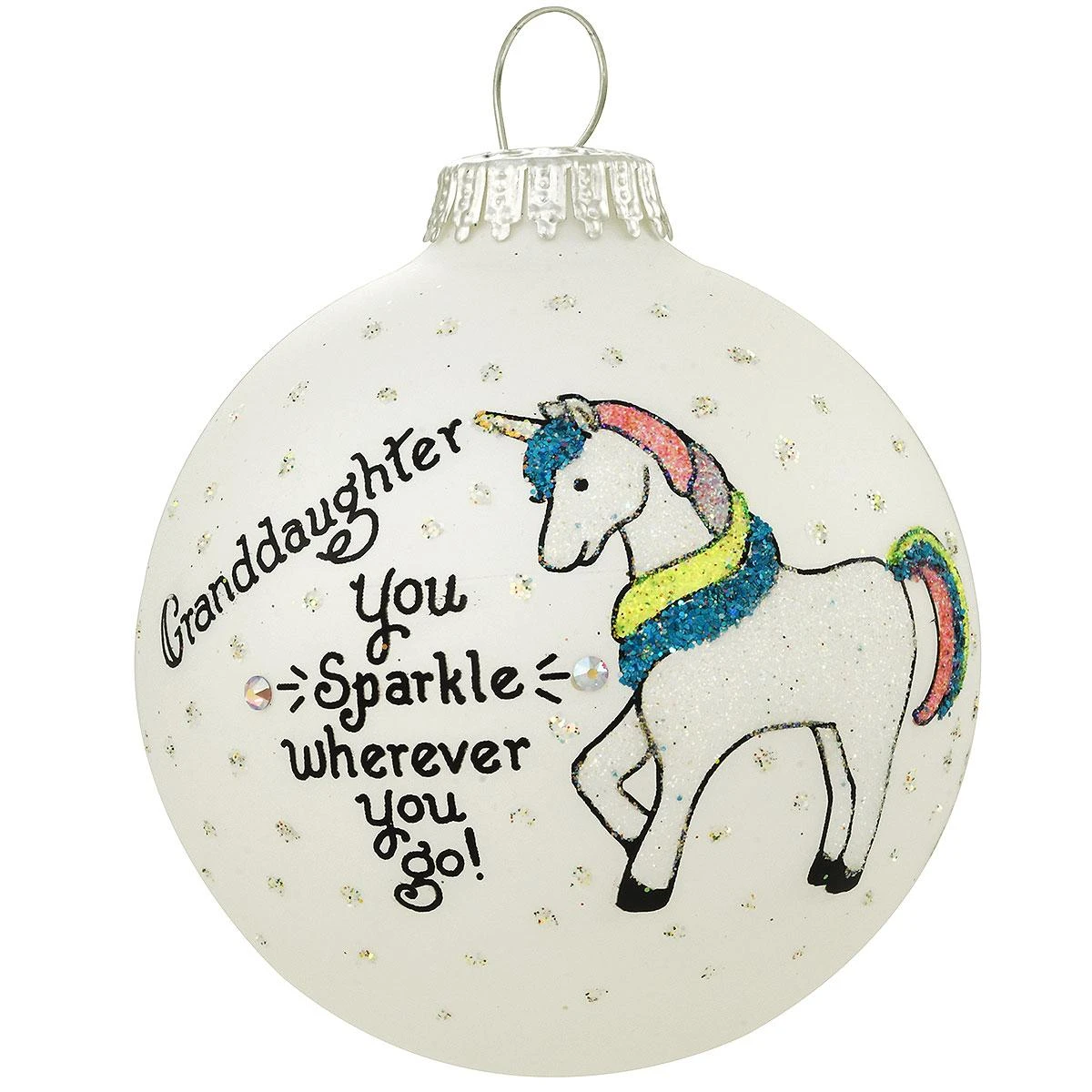 Granddaughter You Sparkle Wherever You Go Heart Gifts Glass Ornament 3 Granddaughter You Sparkle Wherever You Go Heart Gifts Glass Ornament