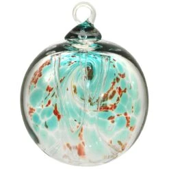 Ocean Blue Ash Spun Glass Ball Ornament