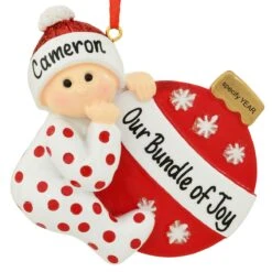 Personalized Baby With Ornament Red Ornament