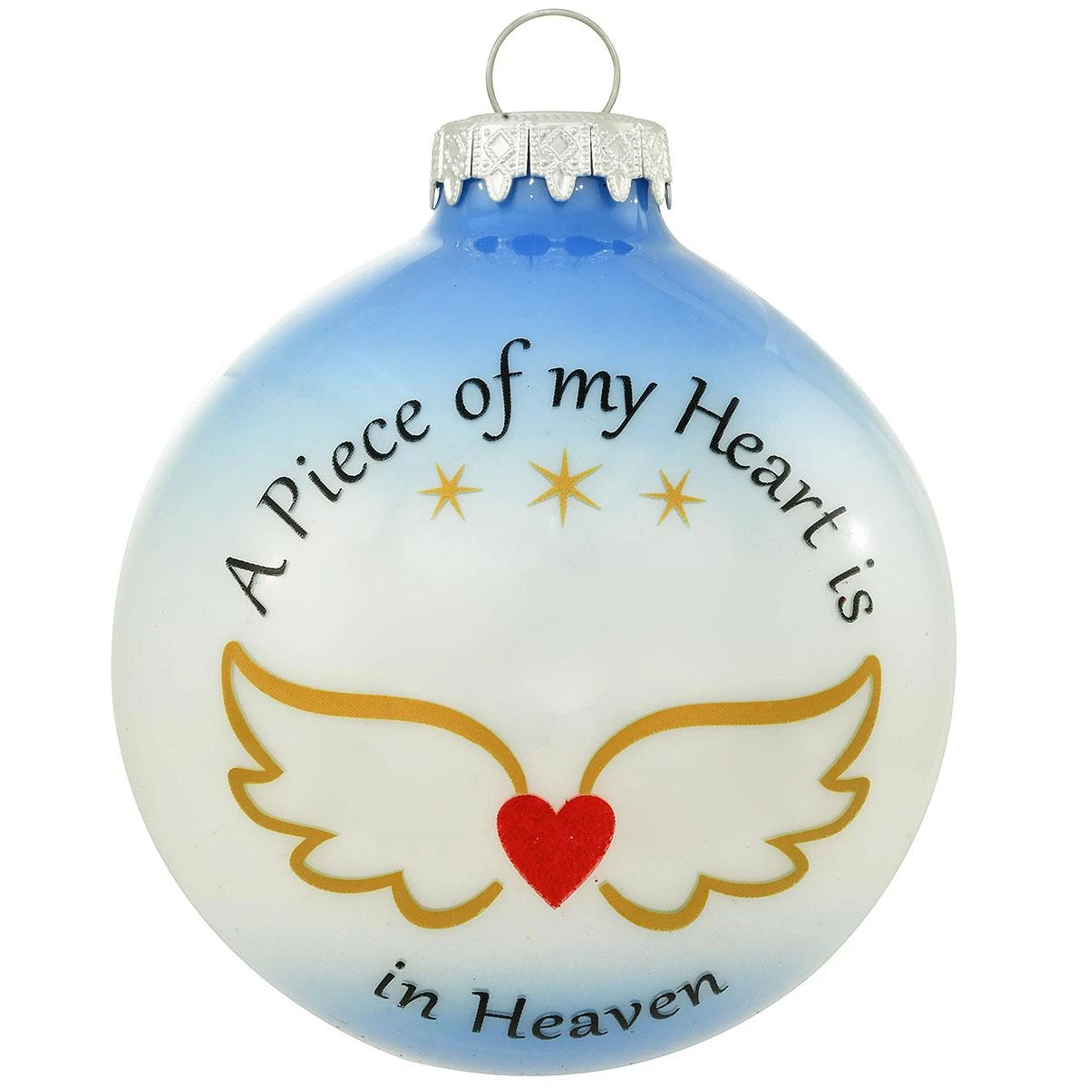 Personalized Piece Of My Heart Is In Heaven White Glass Ornament 4 Personalized Piece Of My Heart Is In Heaven White Glass Ornament - Image 2
