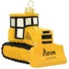 Personalized Painted Yellow Bulldozer Glass Ornament