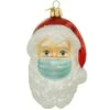 Santa With Face Mask Glass Ornament -Holiday Decoration Store 1220809 web 1.defualt
