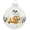 Personalized French Horn With Music Staff White Opal Glass Ornament 2 Personalized French Horn With Music Staff White Opal Glass Ornament -Holiday Decoration Store 1221008 web 1.default