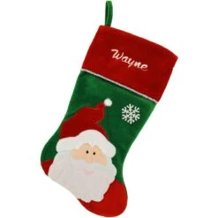 20.5 Inch Personalized Santa Stocking With Snowflake