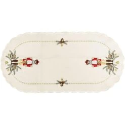 Nutcracker Ivory Oval Table Runner