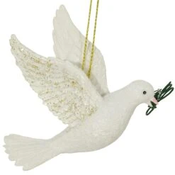 Dove With Olive Branch Resin Ornament