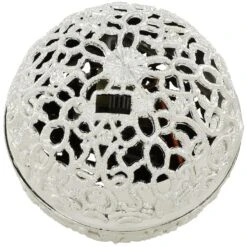 Chirping Bird Ball Silver Ornament -Holiday Decoration Store 1241079 web 2