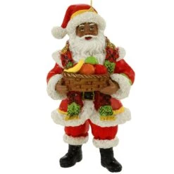 Kwanzaa African American Santa Ornament