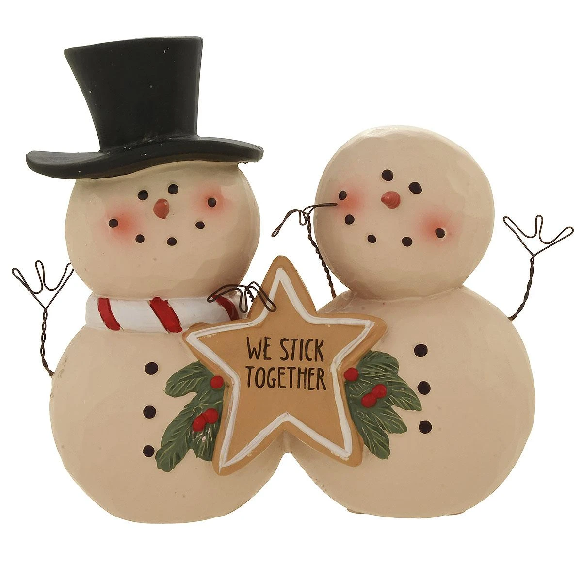 Snowman Couple With Christmas Cookie Resin Figure 3 Snowman Couple With Christmas Cookie Resin Figure