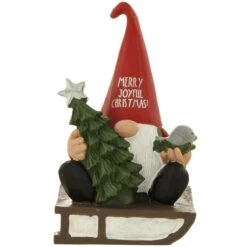 Gnome On Sled Resin Figure