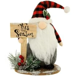 'Tis The Season Gnome, Buffalo Plaid