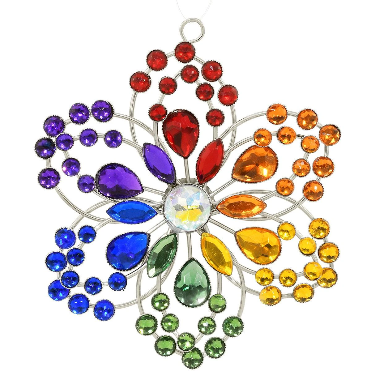 Rainbow Rhinestone Flower Ornament 3 Rainbow Rhinestone Flower Ornament