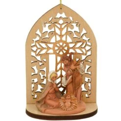 Holy Family With Cross Fontanini Nativity Ornament