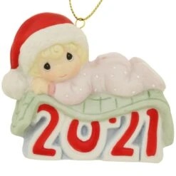 Baby's 1st Christmas 2021 Precious Moments Girl Ornament