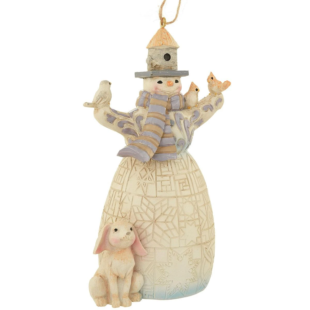 White Woodland Snowman Jim Shore Ornament 3 White Woodland Snowman Jim Shore Ornament