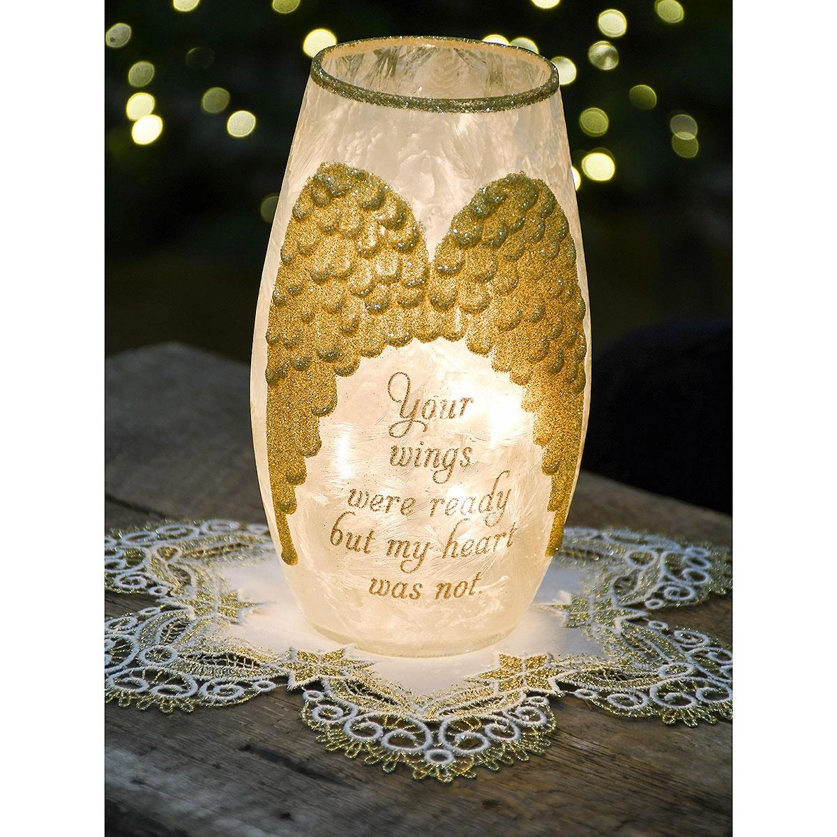 Angel Wings Memorial Lighted Vase Lamp 4 Angel Wings Memorial Lighted Vase Lamp - Image 2