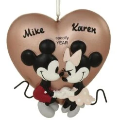 Personalized Mickey And Minnie Love Ornament