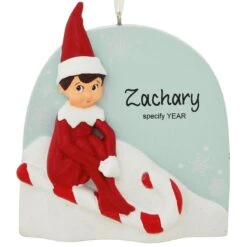 Personalized Elf On Shelf Resin Ornament