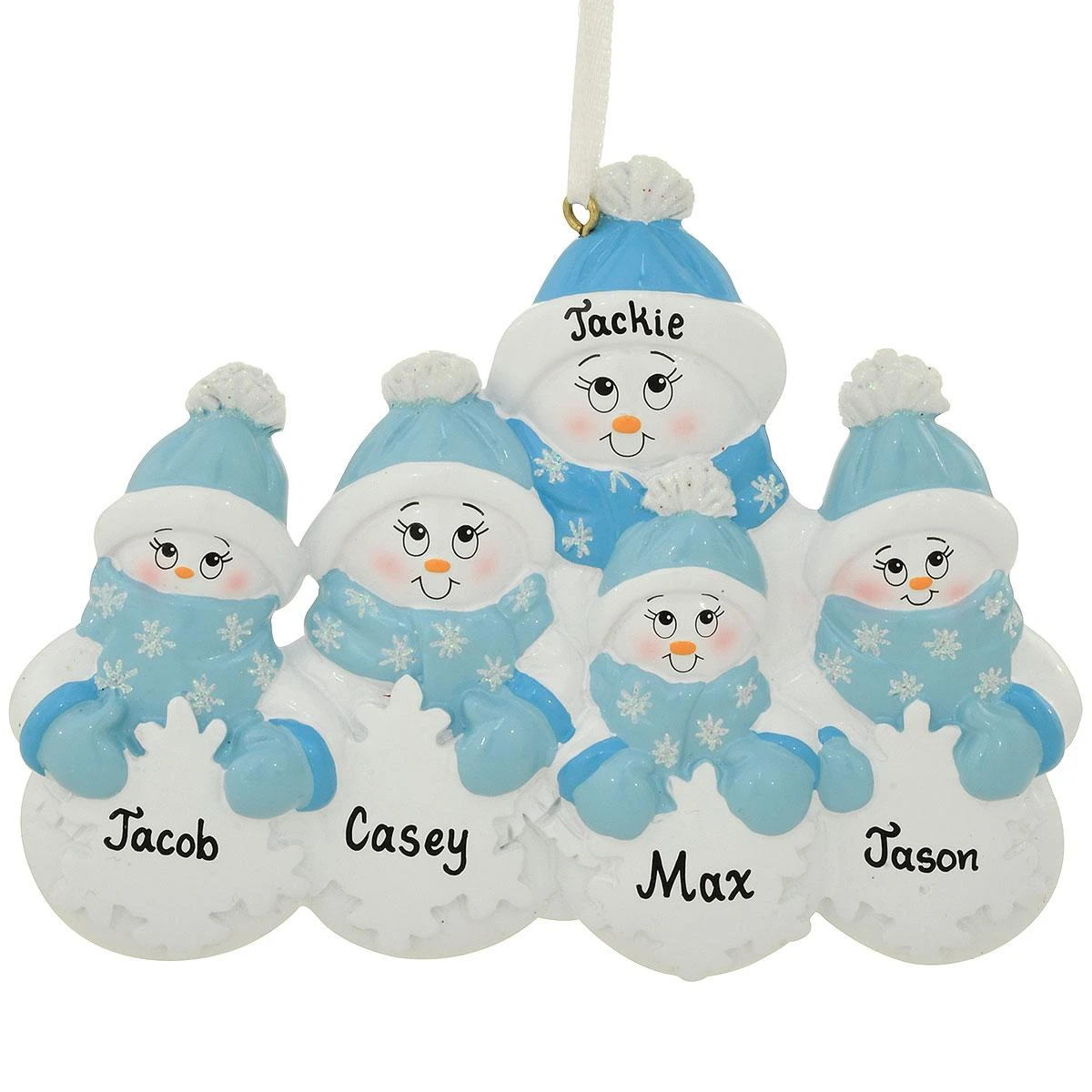 Personalized Snowman Group Of 5 Resin Ornament 3 Personalized Snowman Group Of 5 Resin Ornament