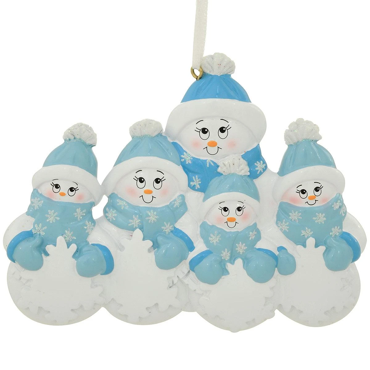 Personalized Snowman Group Of 5 Resin Ornament 4 Personalized Snowman Group Of 5 Resin Ornament - Image 2