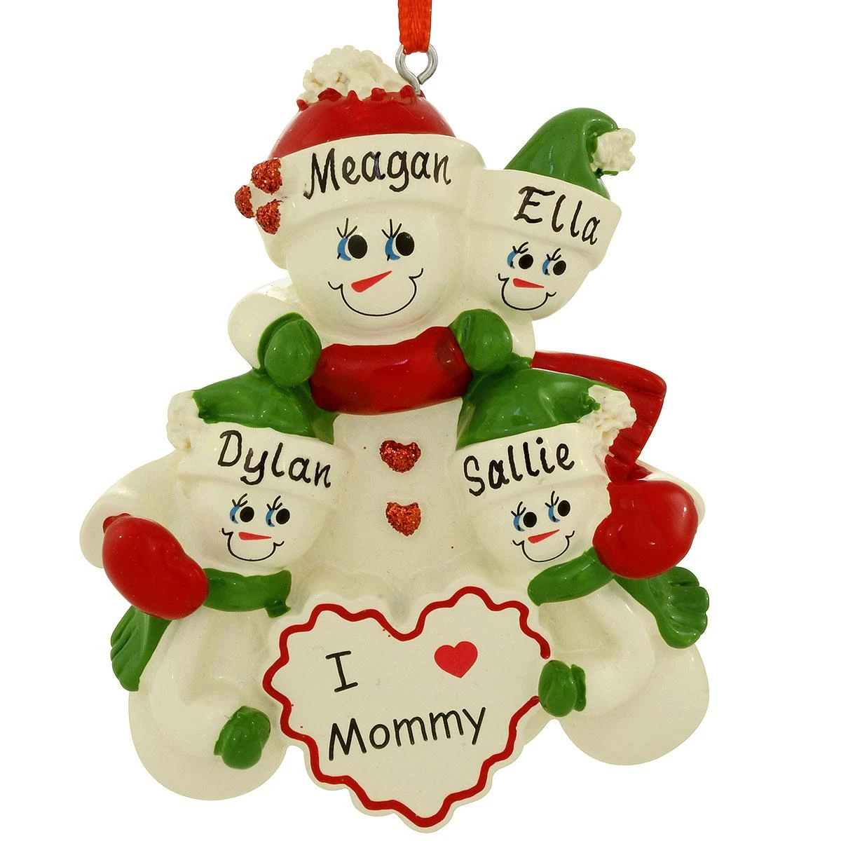 Personalized I Love Mommy With 3 Children Resin Ornament 3 Personalized I Love Mommy With 3 Children Resin Ornament