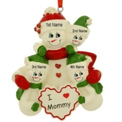 Personalized I Love Mommy With 3 Children Resin Ornament 6 Personalized I Love Mommy With 3 Children Resin Ornament -Holiday Decoration Store 1260136 web 2